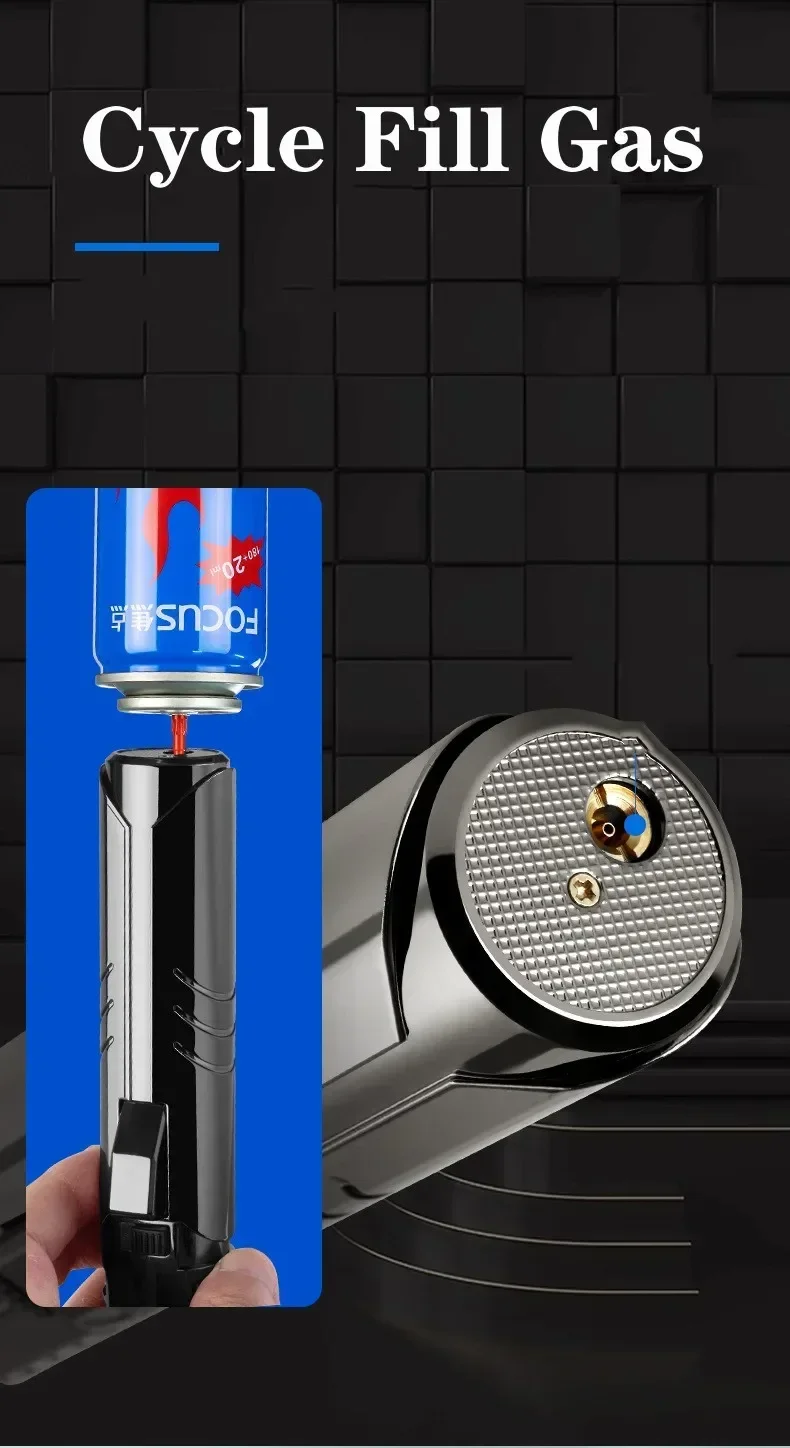 مسدس رش عالي الحرارة 1800 درجة، ولاعة غاز بيوتان معدنية مقاومة للرياح، شعلة زرقاء قوية، أداة لحام - 6