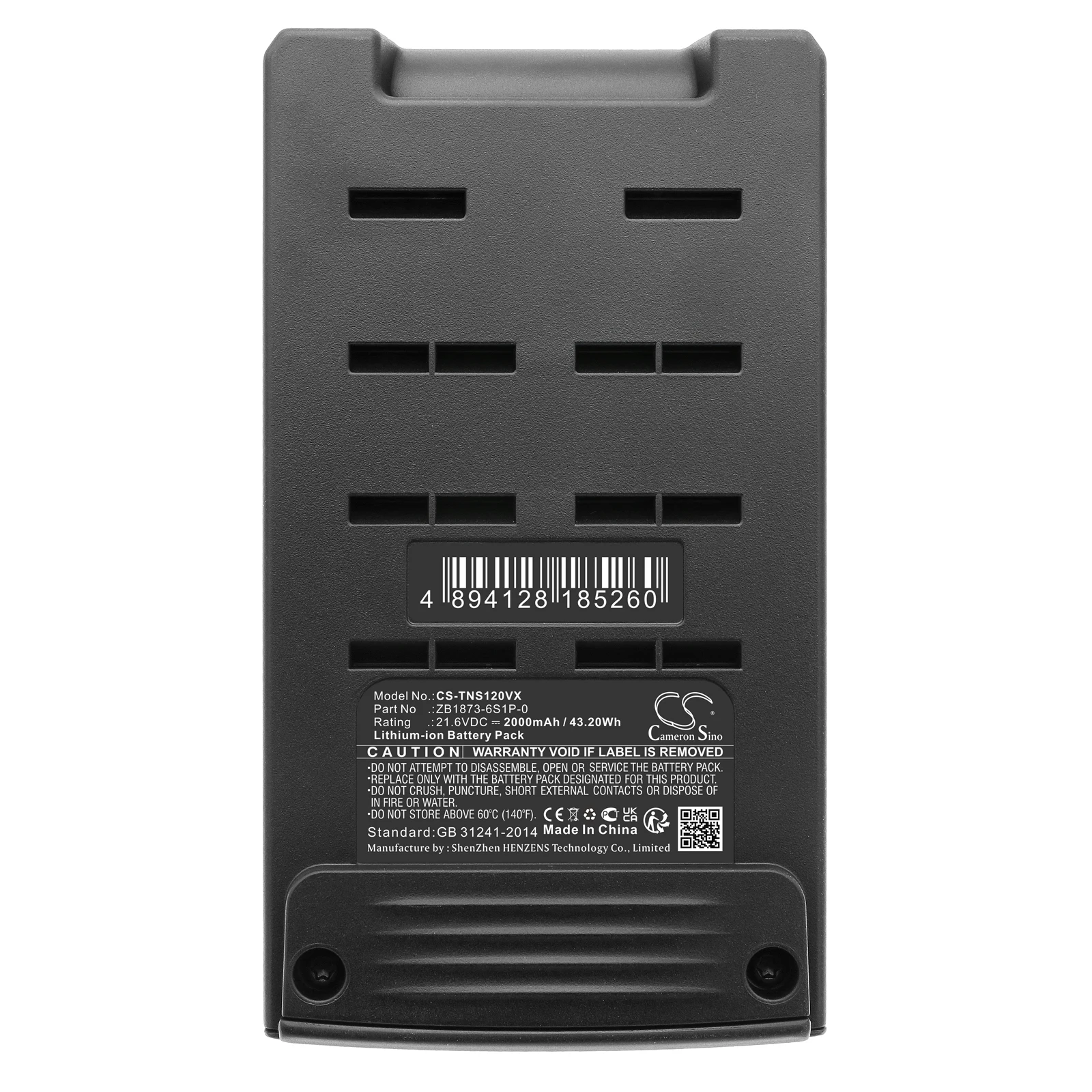 

Vacuum Battery For Tineco ZB1873-6S1P-0 Pure One S12 Pro Capacity 2000mAh / 43.20Wh Color Black Grass Weight 570g Volts 21.60V