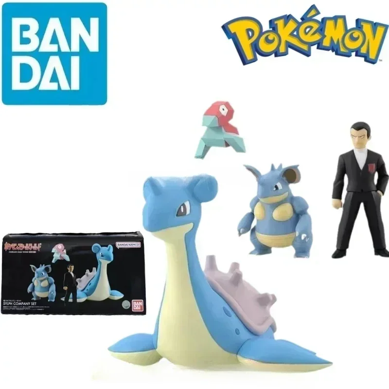 

Bandai Original Shokugan POKEMON Scale World Kanto Region Giovanni Lapras Nidoqueen Porygon Anime Figures Toys for Kids Gift