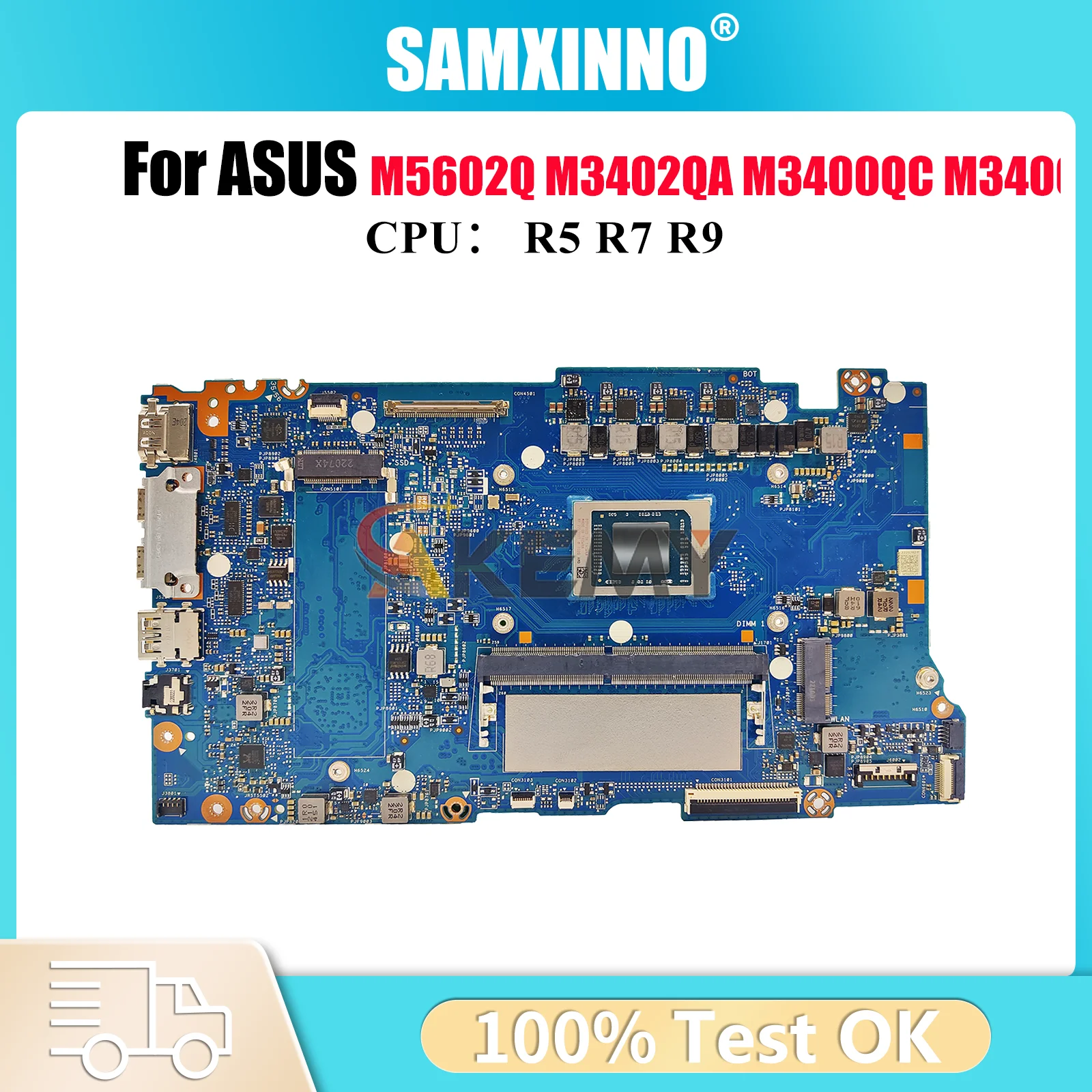 

M3402QA Laptop Motherboard For ASUS VivoBook M3402QA M5602Q M3402Q Notebook Mainboard With R5 R7 R9 CPU 100% tests OK fast ship