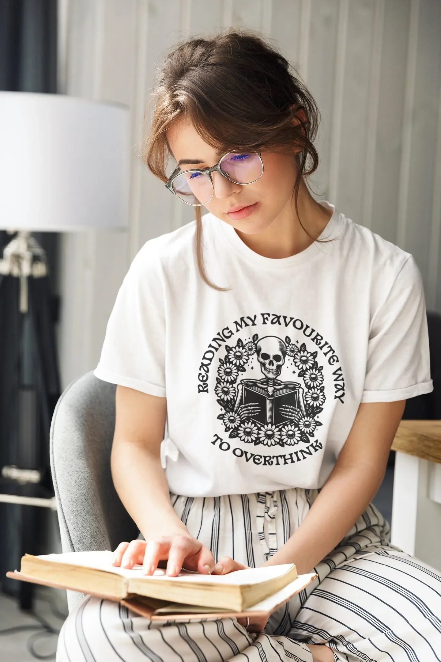 My Favourite Way To Overthink Funny T shirt Halloween 2024 Book Lover Fall Scary Overthinker
