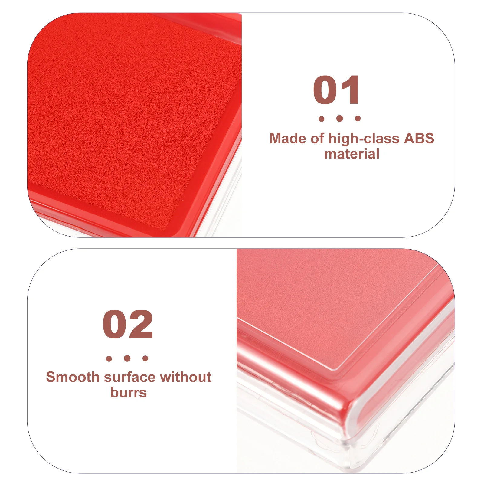 Exquisite For Calligraphy Painting Durable Abs Material Smooth Surface Bright Red Portable With Clear Box Stamping Pad
