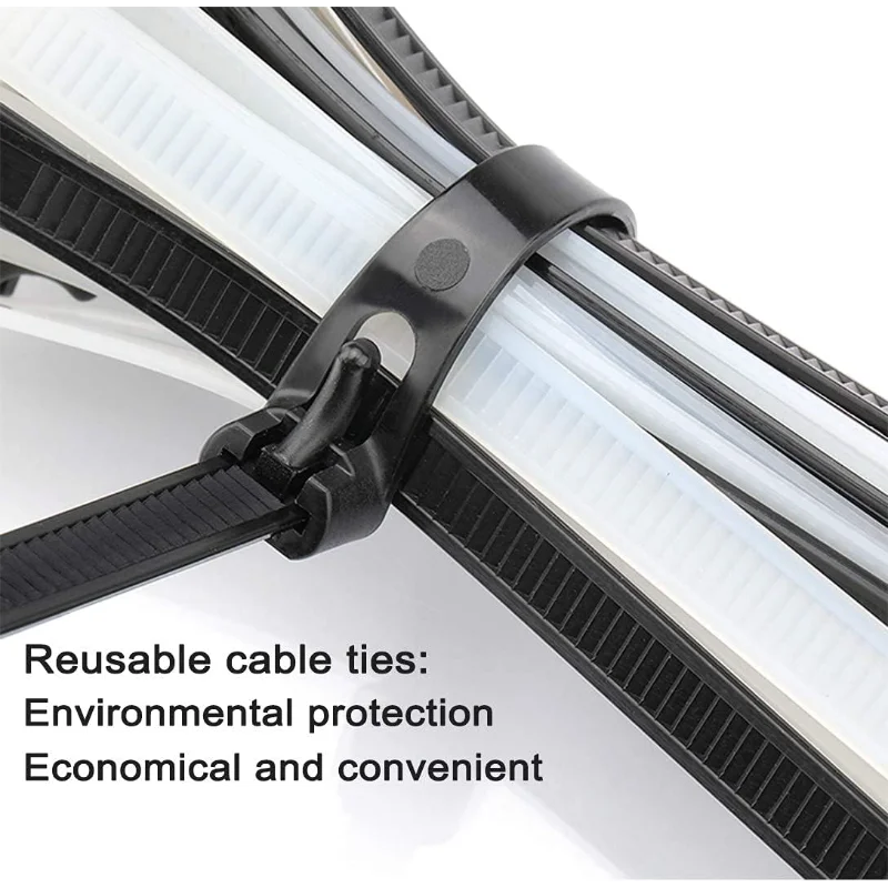 Heavy Duty Reusable Cable Ties 3.6x150mm Nylon Zip Ties UV Resistant Adjustable Removable Cable Management Wire Wraps Black