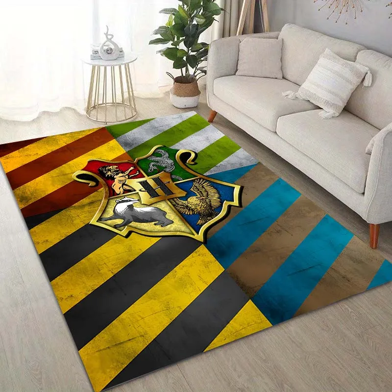 1PC Harry Potter Hogwarts House Crests Printing Carpet for Living Room Bedroom Kid's Room Home Decor Area Rug Sofa Cloakroom Mat