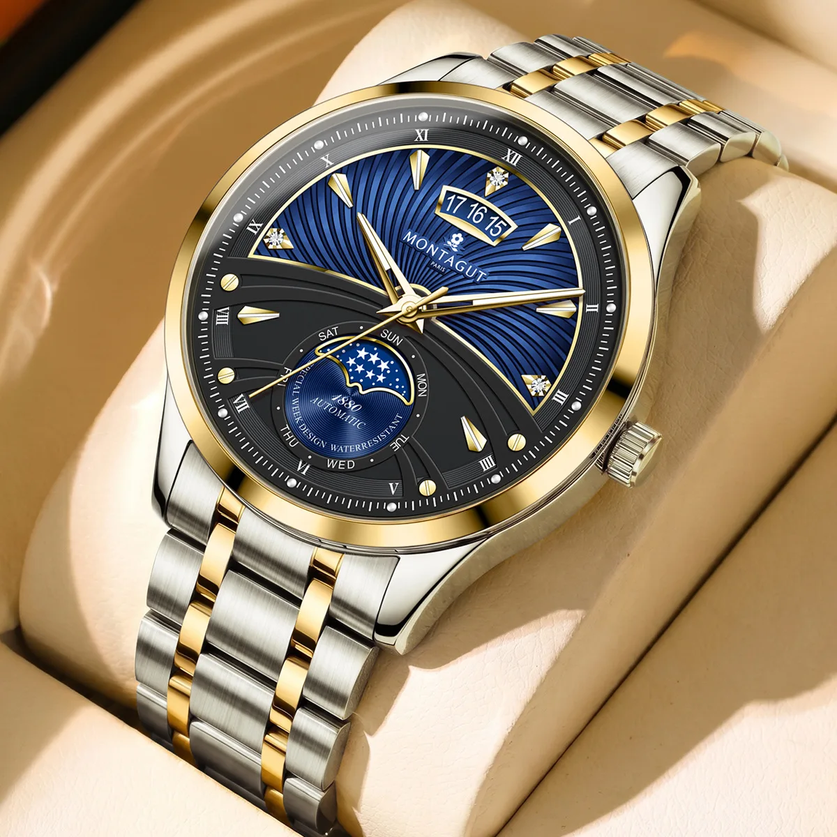 High end business men's mechanical watch, waterproof night light leisure watch