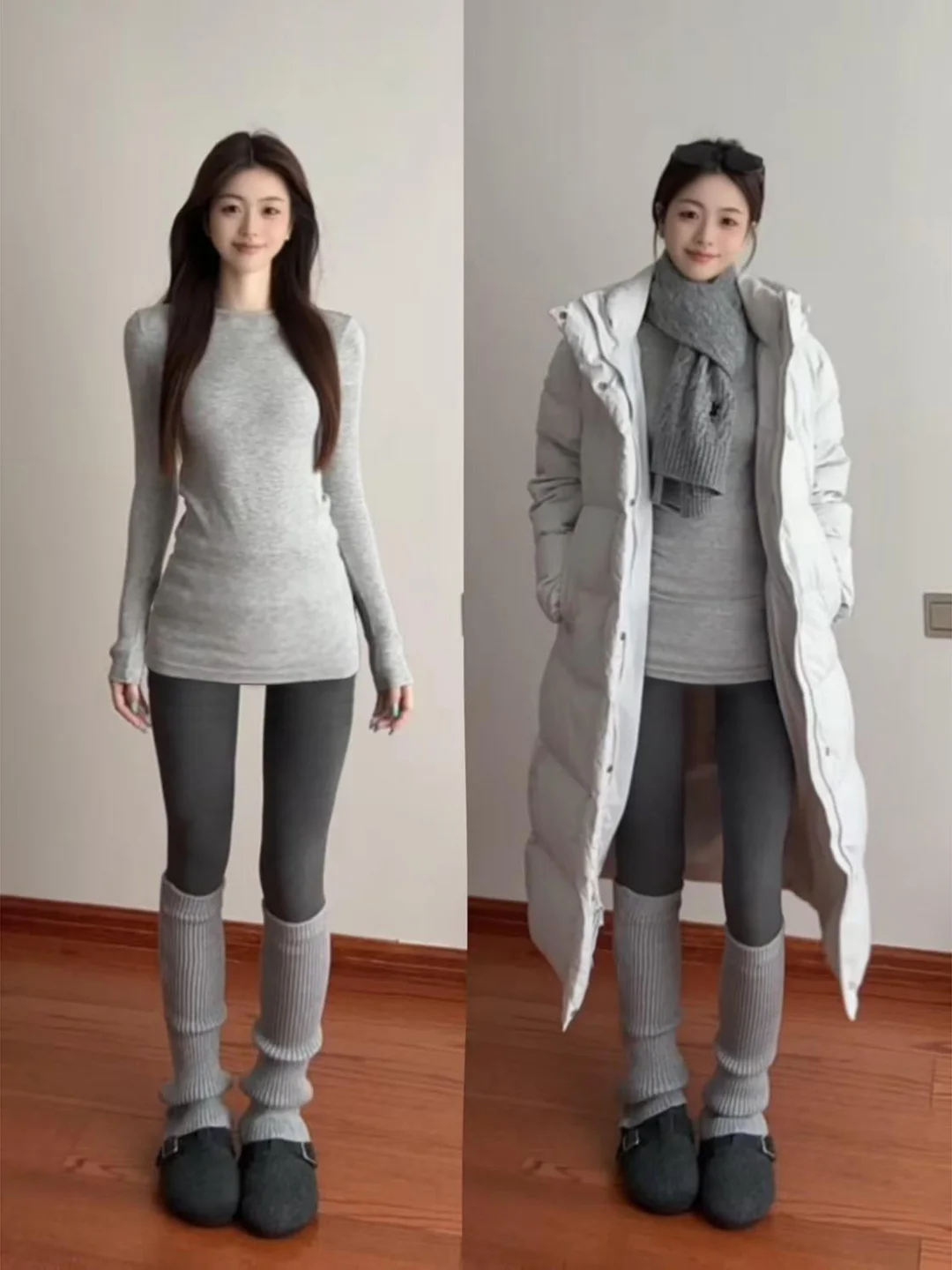 Korean Style Long Sleeve round Neck T-Shirt Women's Autumn Winter Slimming Warm Mid-Length Butt Covering Base Shirt