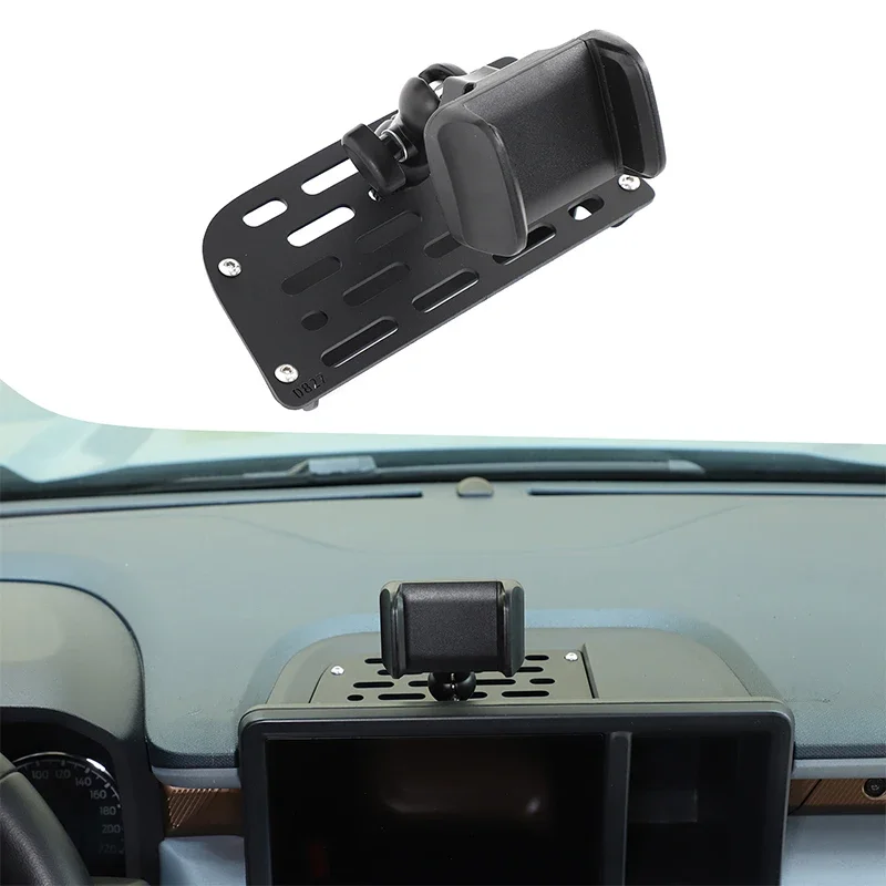 Aluminum Alloy Black For Ford Maverick 2022+ Car navigation screen rear mobile phone stand car interior modification accessories