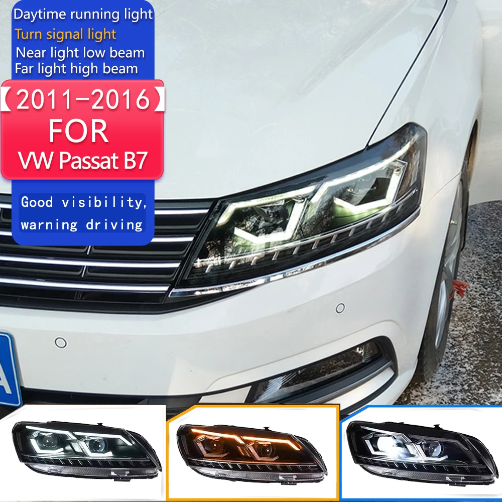 

Car Styling for VW Passat B7 Headlights 2011-2016 LED Headlight DRL Hid Head Lamp Bi Xenon Projector Lens Auto Accessories