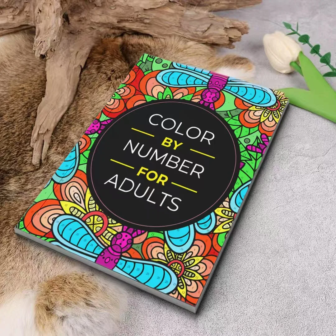 Adult Color by Number Book, Relaxing Art Therapy Coloring Pages for Stress Relief and Mindfulness