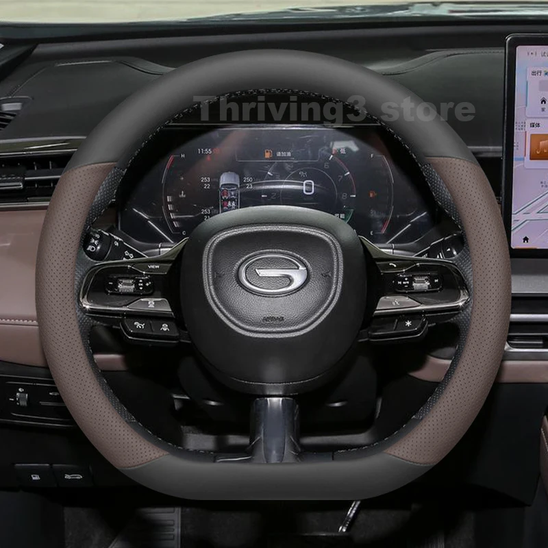 

Leather Car Steering Wheel Cover For GAC Trumpchi GS4 Max 2024 2025 Car Style Auto Steering Wheel gac gs4 2025 Accessories
