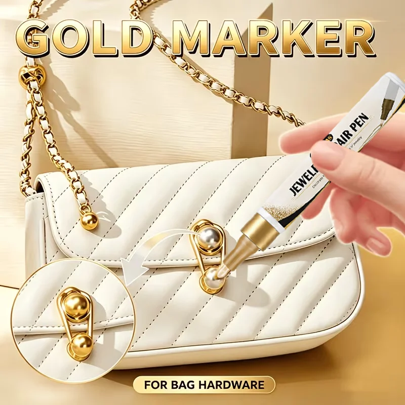 Jewelry Repair & Color Touch-Up Pen. Fixes Worn Areas, Color Loss & Golden Luster. for Necklaces, Bracelets & More. Portable.