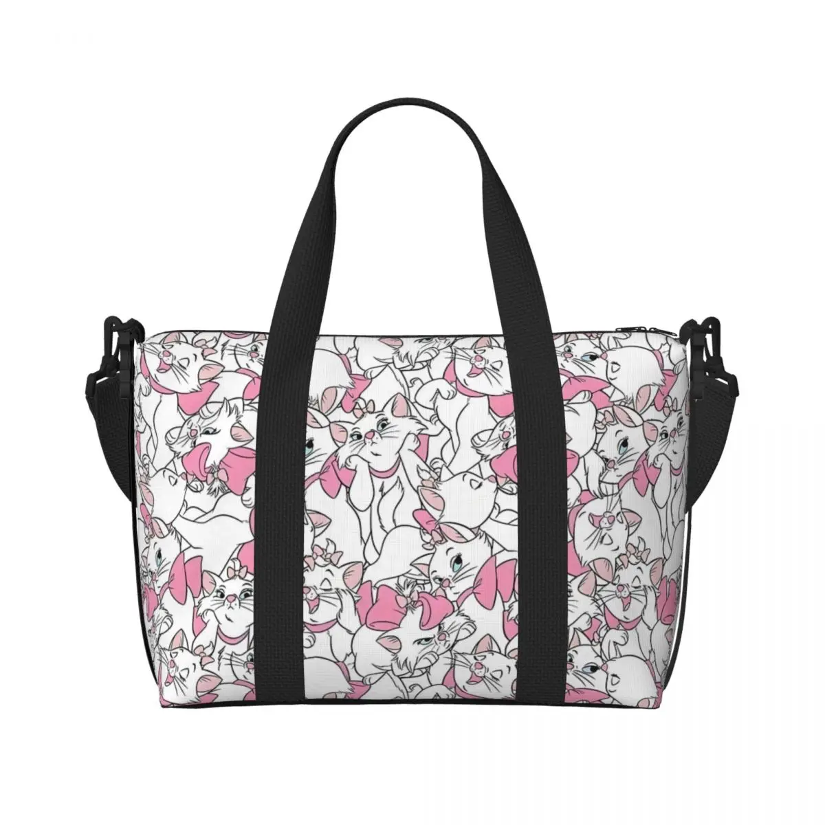 

Большая большая сумка-тоут Marie Cat для женщин, милая сумка для покупок с котом, пляжная дорожная сумка для спортзала