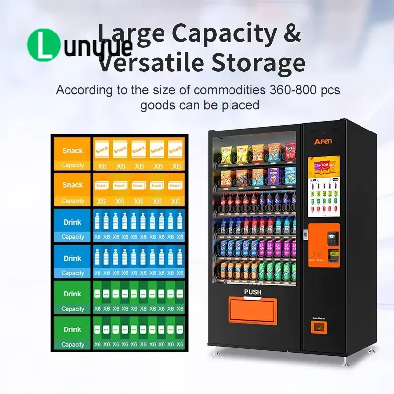 Mini Vending Machine Metal Body LCD Display Intelligent Automatic Dispenser for Supermarket Office Home Snack Drink Sales
