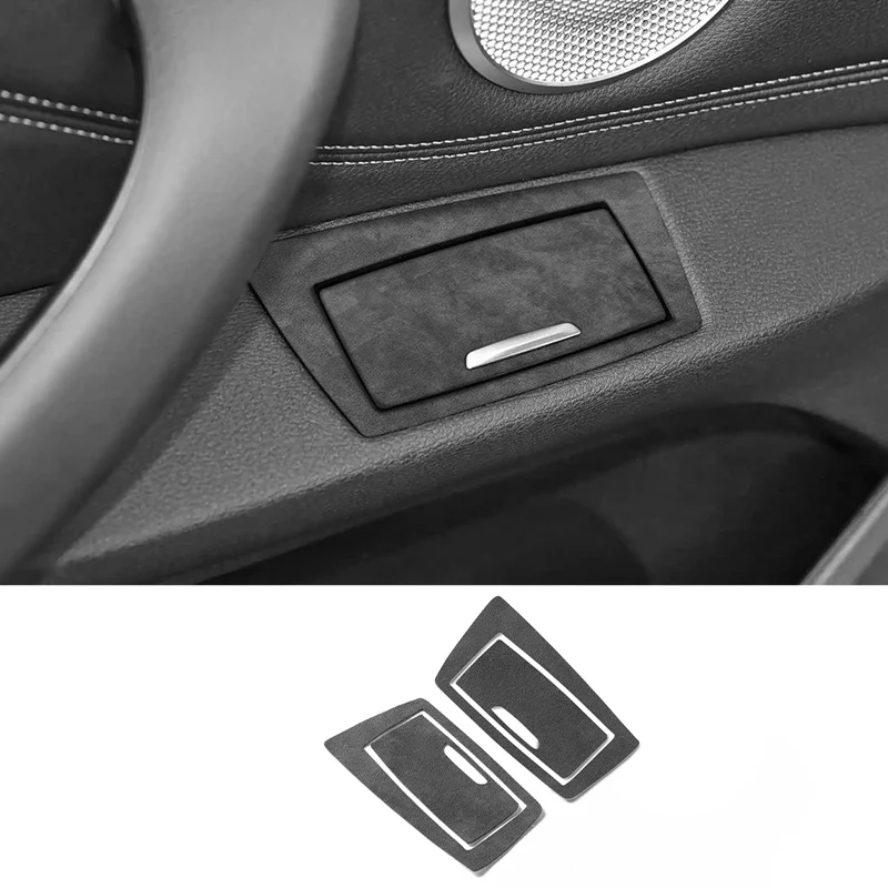 

For BMW X1 F48 (2016-2022) Car Ashtrays Rear Door Ashtray Box Cover Trim Stickers Made of Alcantara Interior Tuning Accessories