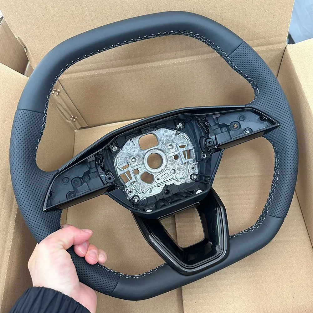Premium Half‑Perforated Leather D‑Shape Steering Wheel For Audi A5 B10 A6 C9 Sport Car Steering Wheel Replacement