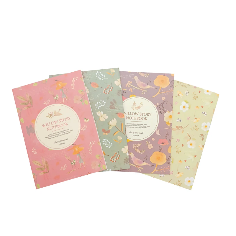 1book Floral series flower and bird color notepad Mini Notepad  for kids Student Gift 4 colors