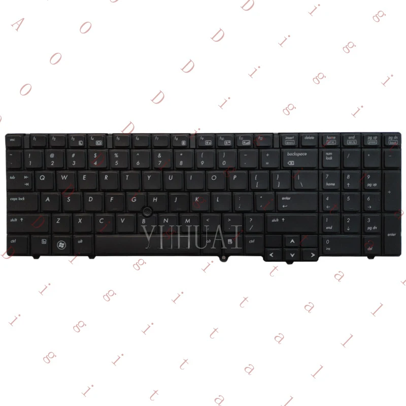 LL Laptop US Black Keyboard for HP EliteBook 8540p 8540w PK1307G3A00 582648-001