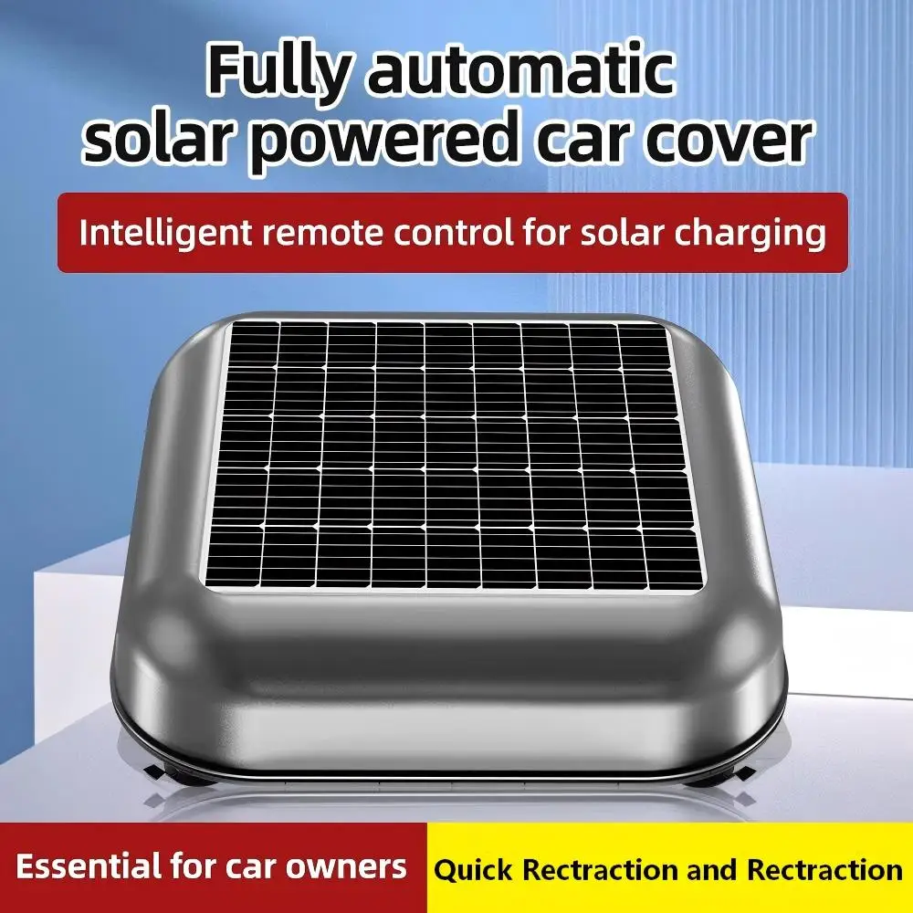 Solar Full-Automatic Smart Waterproof Cloth Car Cover with 95% UV Protection Scratch Resistant Intelligent Remote Quick Release