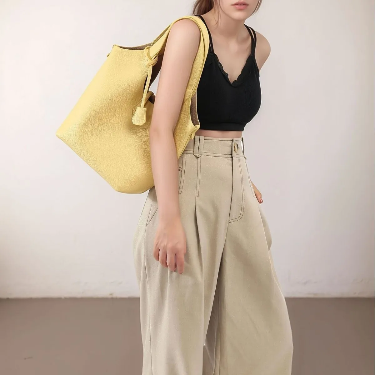 حقيبة حمل دلو لعام 2026 للعمل، حقيبة كتف من القش للربيع والصيف، محفظة ركاب متعددة الاستخدامات، مقبض علوي وحقيبة كروس #4