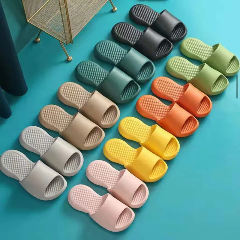 

2026 New Thick Sole EVA Flip Flops Summer Anti Slip Indoor House Slippers with Soft Cushioning