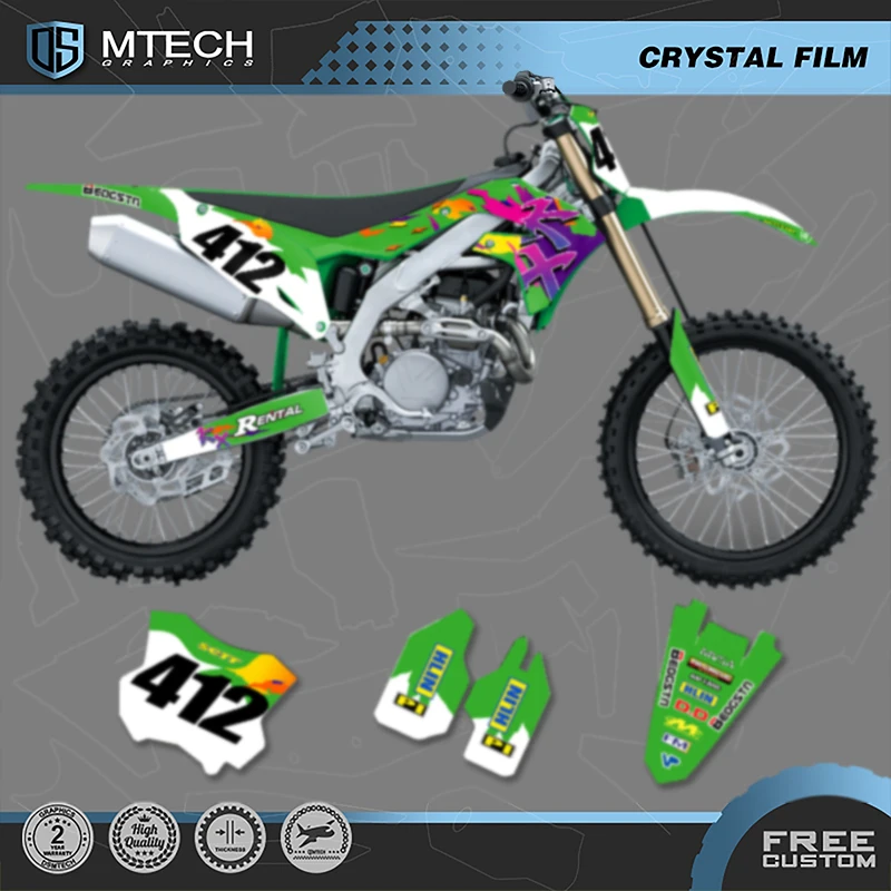 

DSMTECH для KAWASAKI KXF450 KX 450 2019 2020 2021 2022 2023 KXF250 KXF 250 2021-2024 мотоциклетные графические наклейки наборы наклеек 008