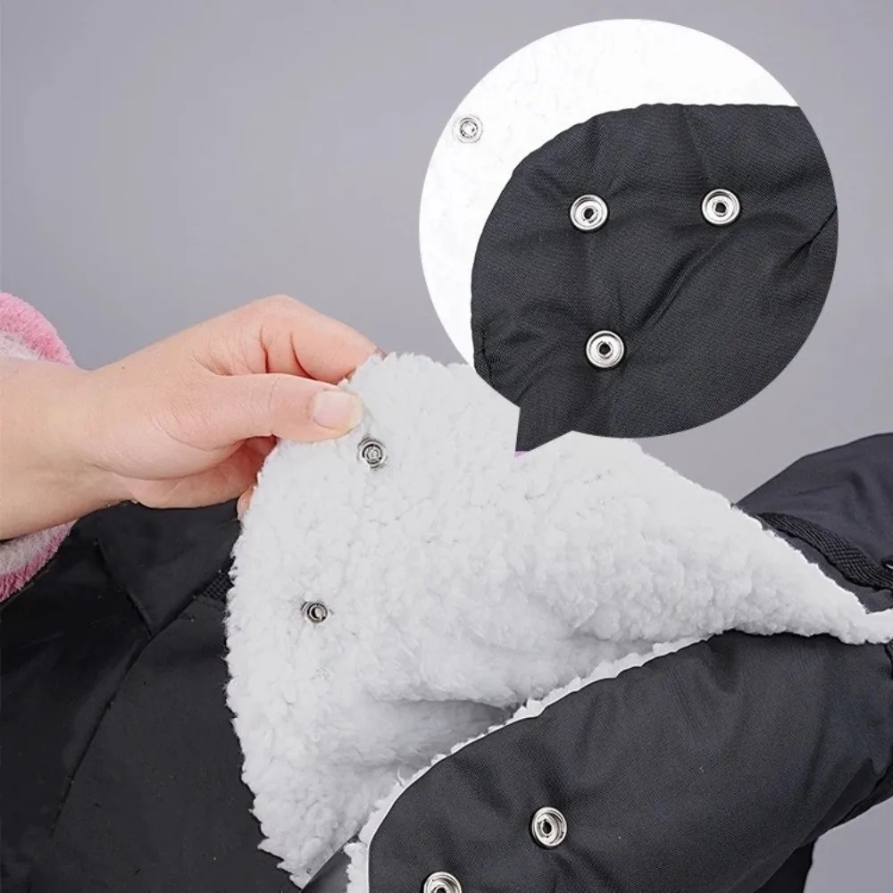 Stroller Accessories Warm Fur Pushchair Fleece Hand Cover Waterproof Universal Push Chair Glove Thick Cart Gloves Stroller