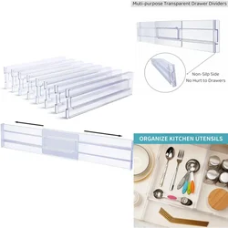 1/2/4/8PCS Drawer Dividers Organizers Adjustable Cabinet Storage Clothes Drawer Organizer Clear Drawers Separators Kitchen Tools