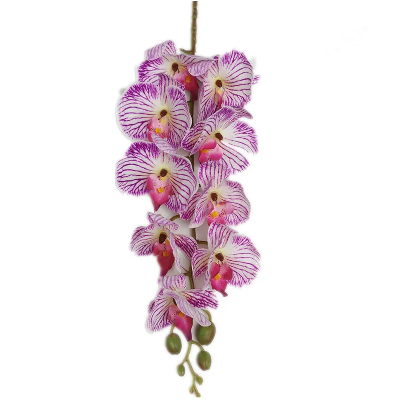 

6pcs Real Touch Butterfly Orchid Flower Branch Silicon Artificial Moth Phalaenopsis Orchid 9 Heads