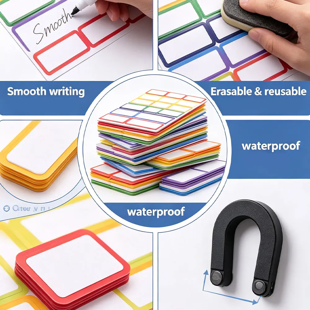 27-pecas-de-etiquetas-magneticas-duraveis-e-apagaveis-quadro-branco-portatil-nove-cores-pratico