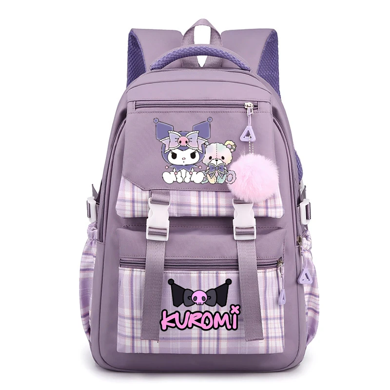 Lovely Kuromi Melody School Bags Girls Boys Student Teens Laptop Rucksack Birthday Gift Women Men Casual Travel Plaid Backpacks