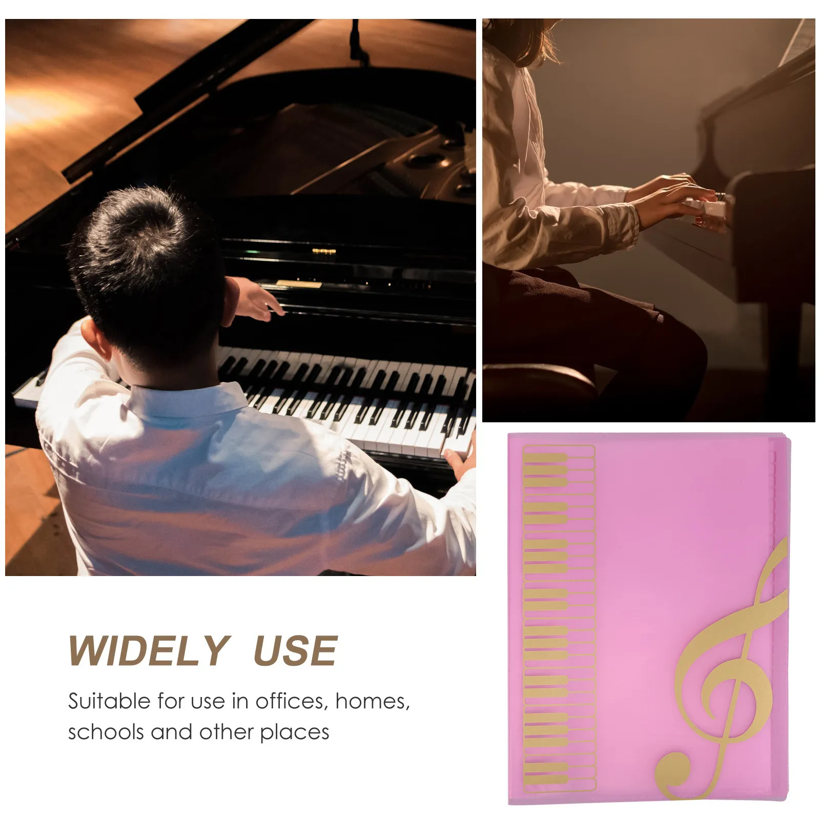 80 Pages Sheet Music Binder Large Capacity A4 Document Folder Matte Finish Portable Piano Scores Choir Music Band Flip Folder