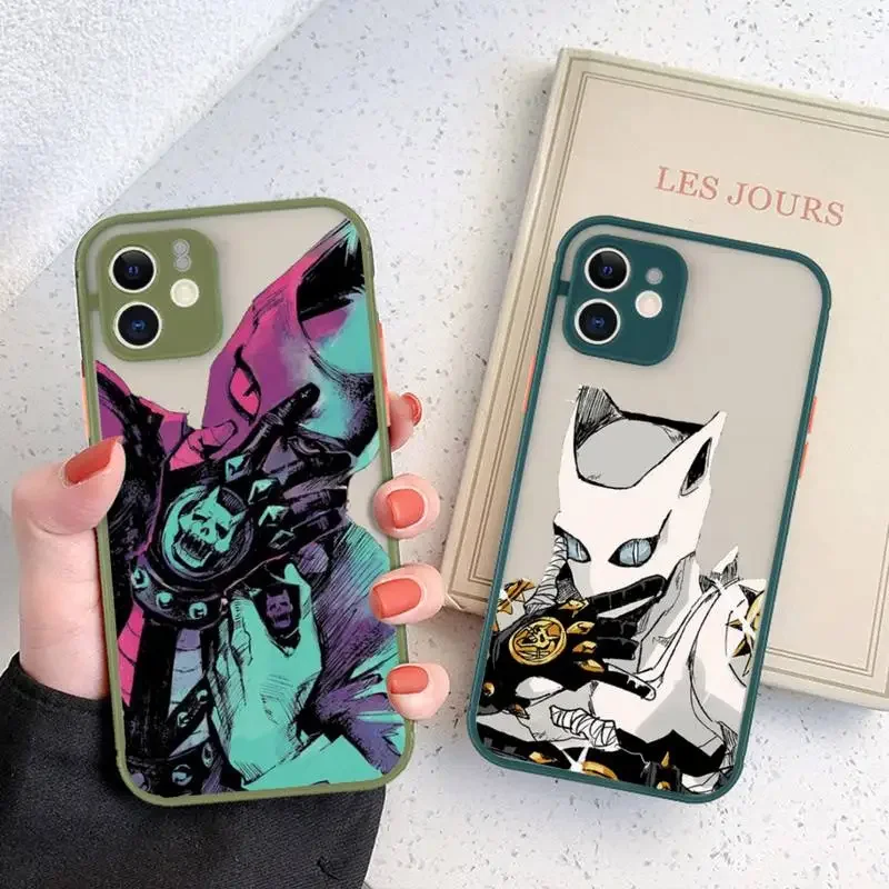 Killer Queen Yoshikage Kira Jojo Phone Case matte transparent For iphone 14 11 12 13 plus mini pro max cover