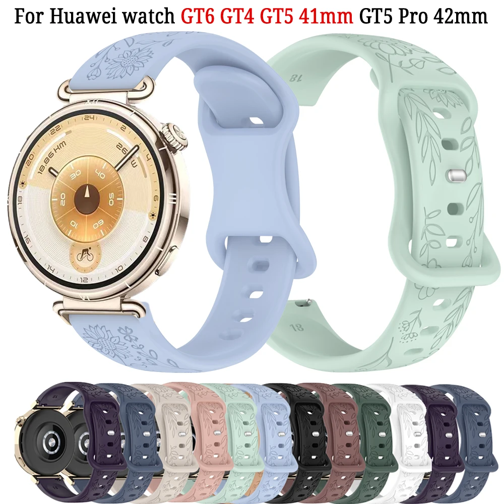 

Силиконовый ремешок 18 мм для Huawei Watch GT6 41 мм, браслет для Huawei Watch GT5/4 41 мм GT5Pro 42 мм для Garmin Venu 4 41 мм 3S 2S ремешок