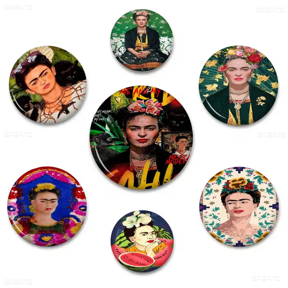 F-Frida K-Kahlo New  Brooches Soft Button Pin Funny Silly Gnarpy on A Skateboard Meme Badge Gamer Collection Gifts