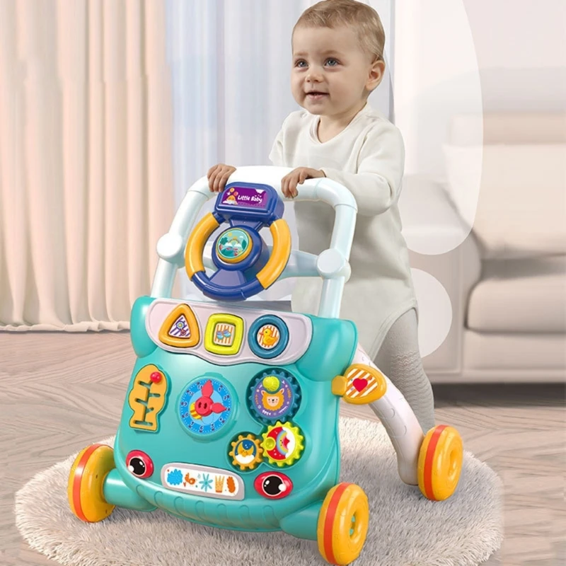 

Multifunctional Infant Walker With Interactive Activity Panel Plastic Construction Wide Stability Base For Home Use 24BE