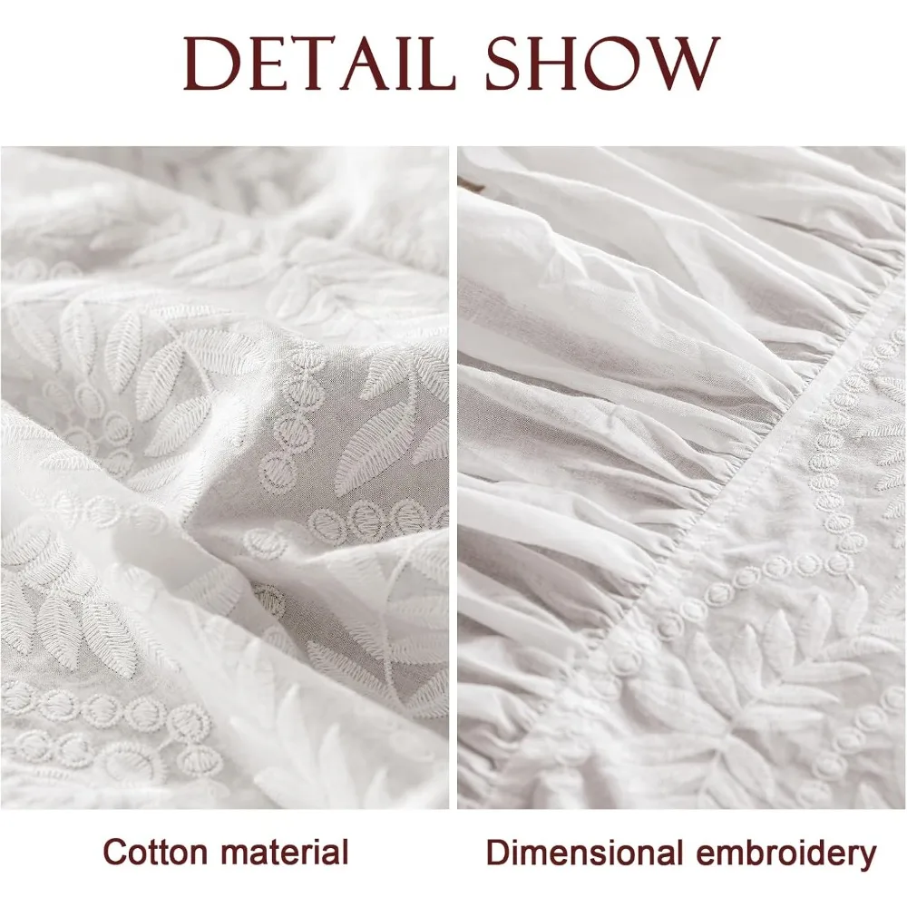 خمر تكدرت مزرعة نمط المطرزة القطن مفرش المائدة الدانتيل الأبيض الطعام ديكور مستطيل غطاء الطاولة #4