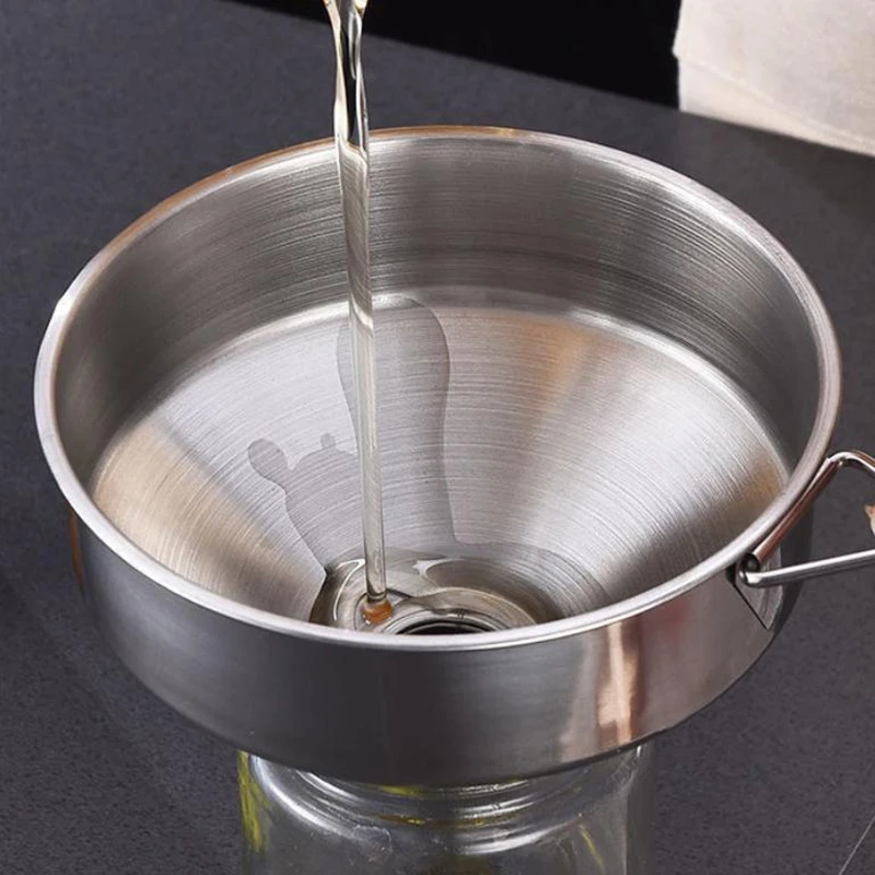 1Pcs Metal Funnel For Canning Kitchen Tools Kitchen Accessories Wide Mouth Funnels Bar Wine Beer Oil Flask Funnel