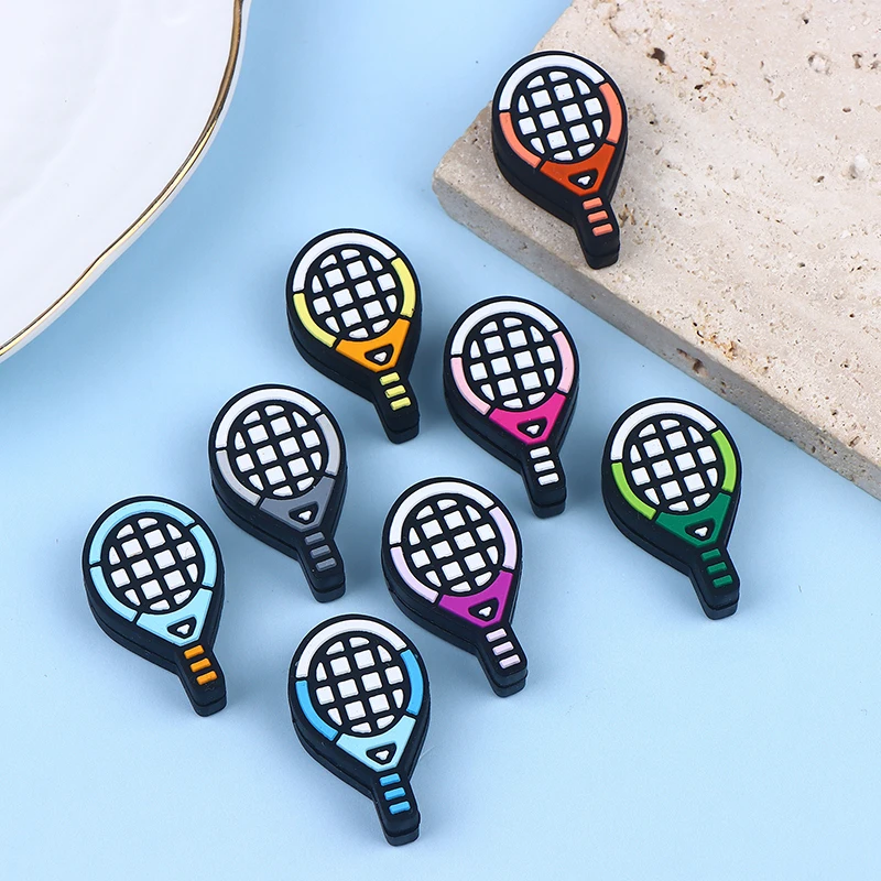 1pcs Tennis Racket Shape Multi-Color Shock Absorber Silicone Sports Durable Tennis Squash Badminton Staff Accessories