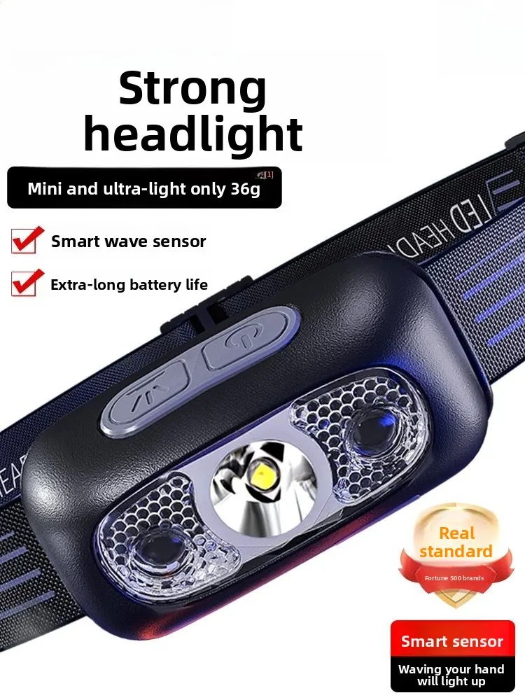 Super Bright Rechargeable Headlamp 10000 Lumen Sensor Motion LED Head Torch for Fishing Climbing Hiking