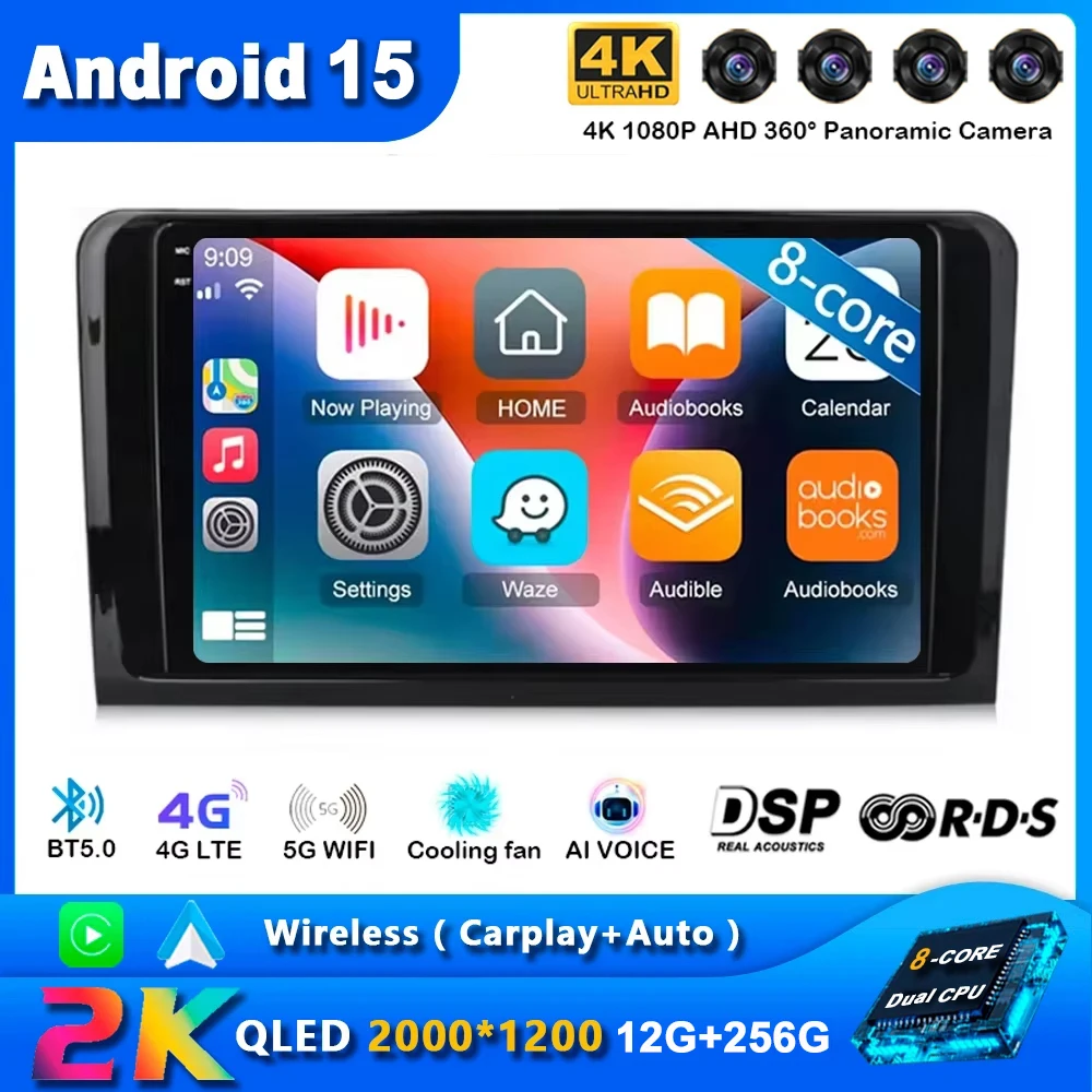 

Android 15 Car Radio For Mercedes Benz M-Class W164 GL-Class X164 ML GL Navigation GPS Multimedia Player Stereo Carplay WiFi+4G