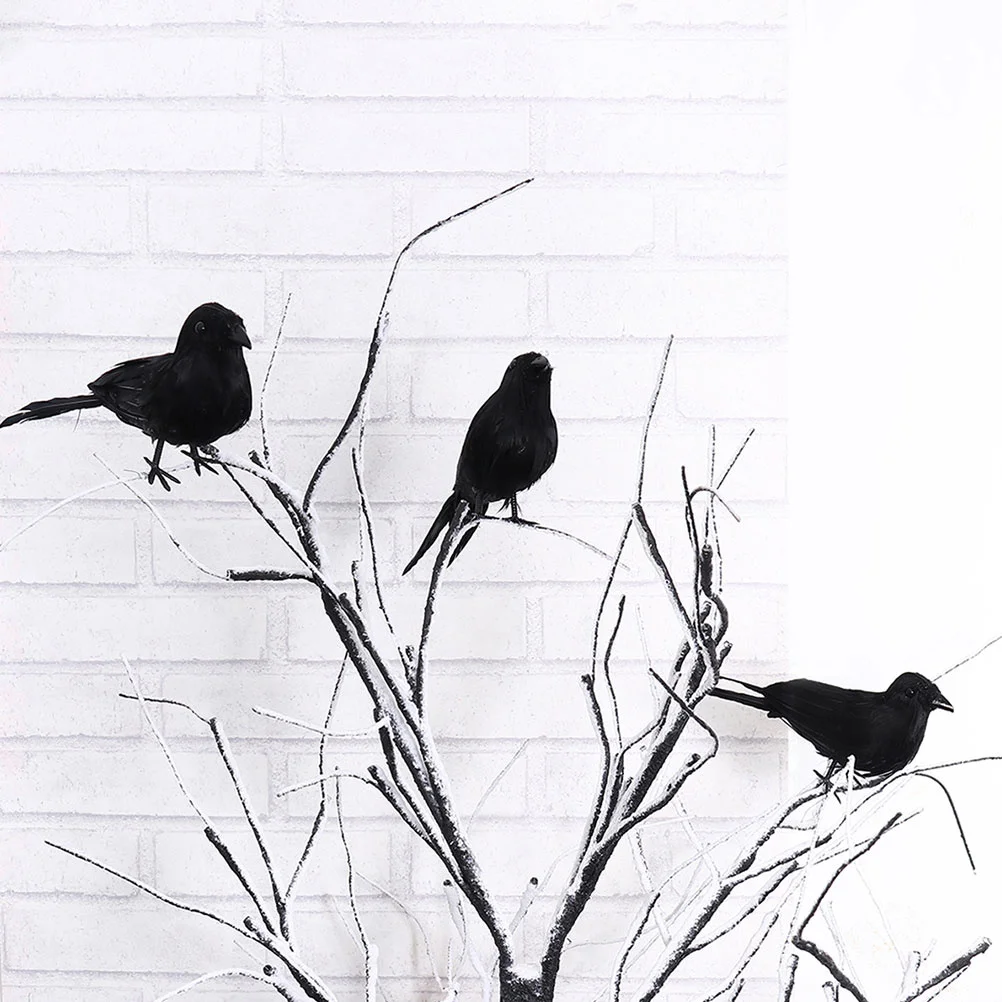 

3Pcs Crow Halloween Decor Realistic Lifelike Indoor Outdoor Crow Ornaments Festival Party Decorations Halloween Decor