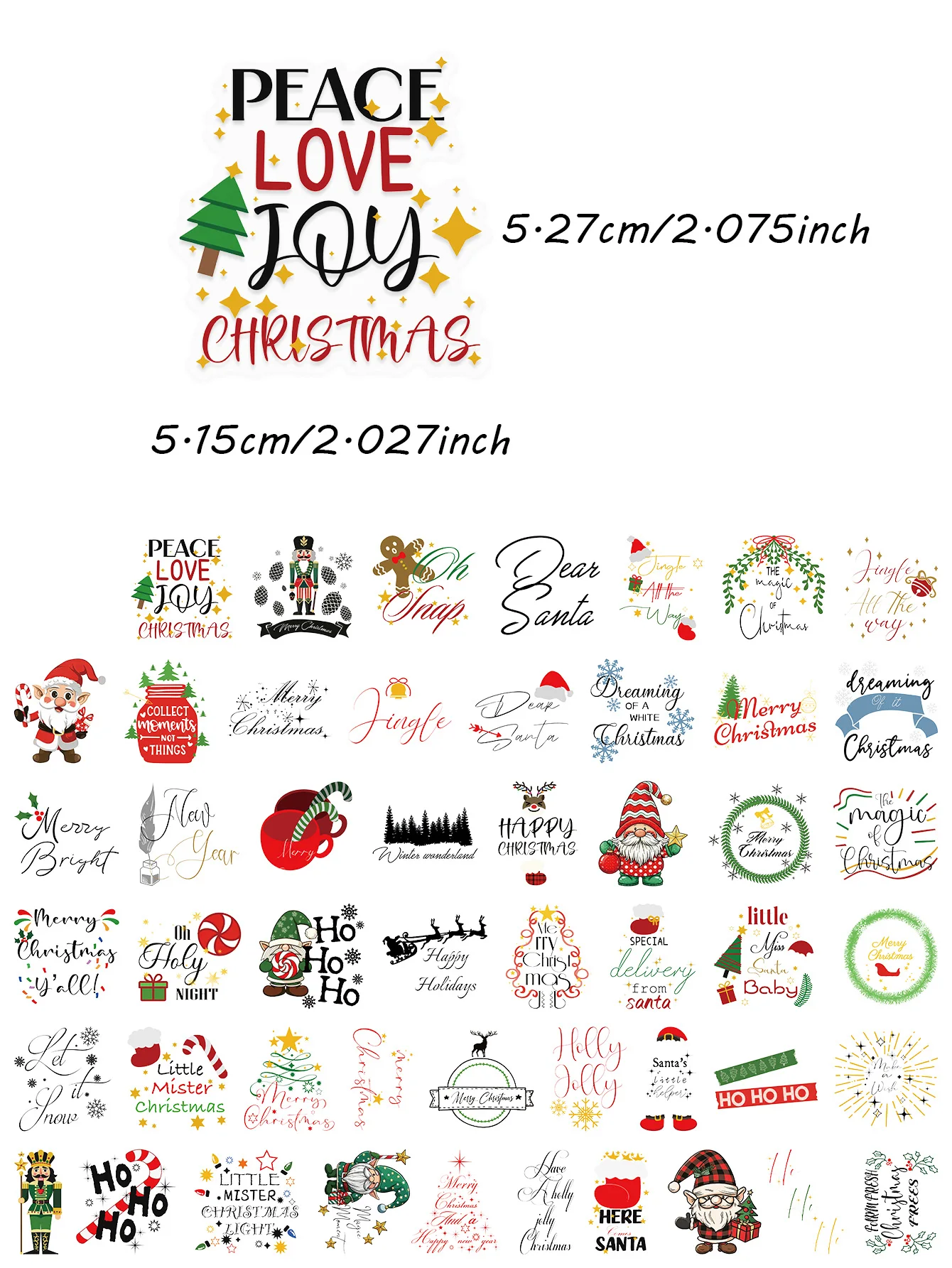 50pcs Christmas stickers, simple lines, luggage, laptop scrapbooks, diaries, DIY skateboards,guitars,cups,holiday gift stickers