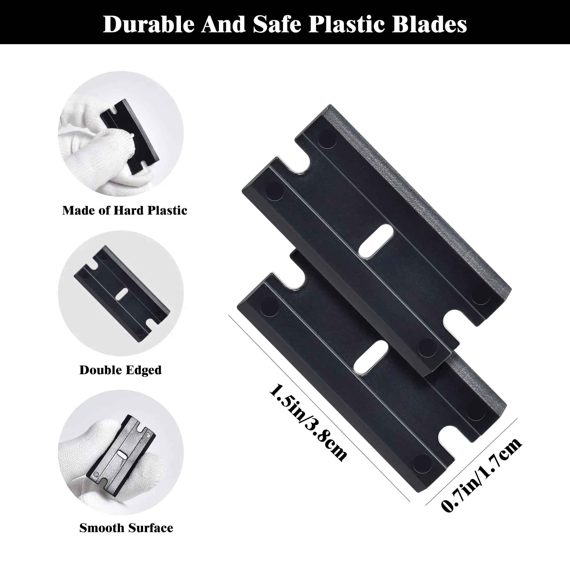 UEESHOP Portable Plastic Razor Blade Scraper for Windows Glass Cleaning Sticker Labels Decal Wrap Film Adhesive Remover Car Tool