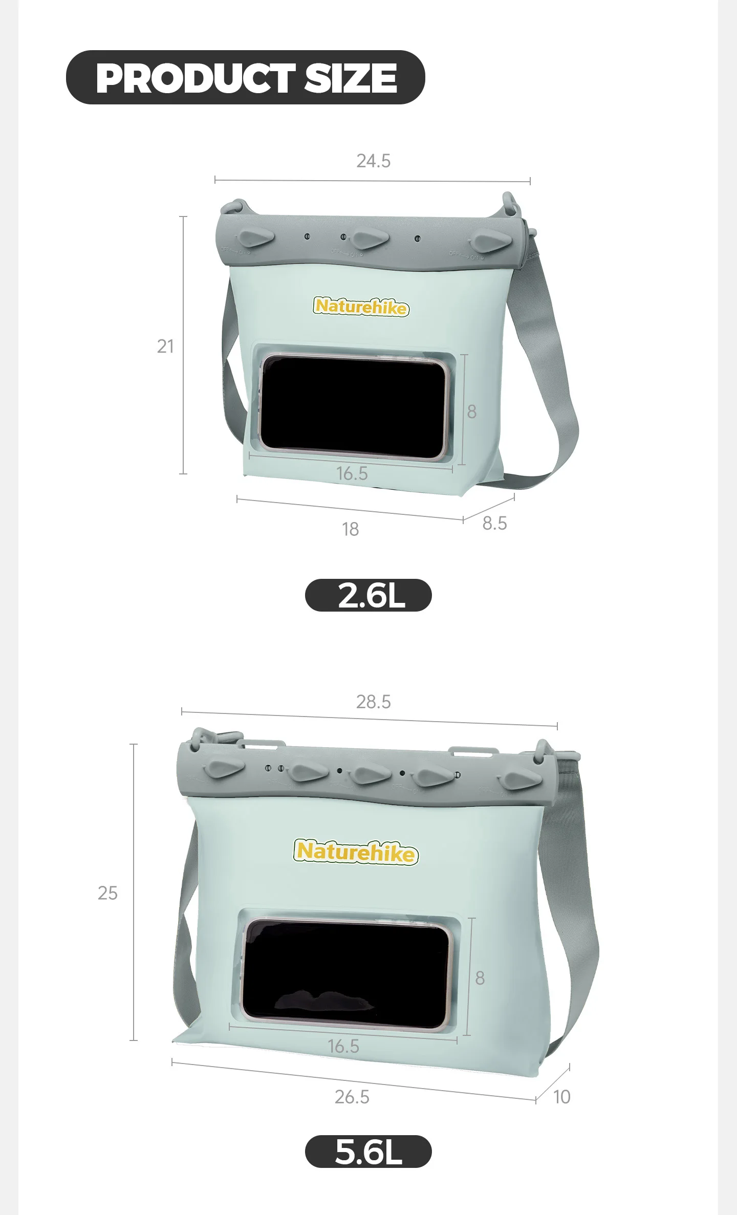 Naturehike Multifunktionale Wasserdichte Tasche Schwimm-Trockentasche Touchscreen Outdoor Wasserdichte Kajak-Drifting-Rafting-Handytasche – Detail 13