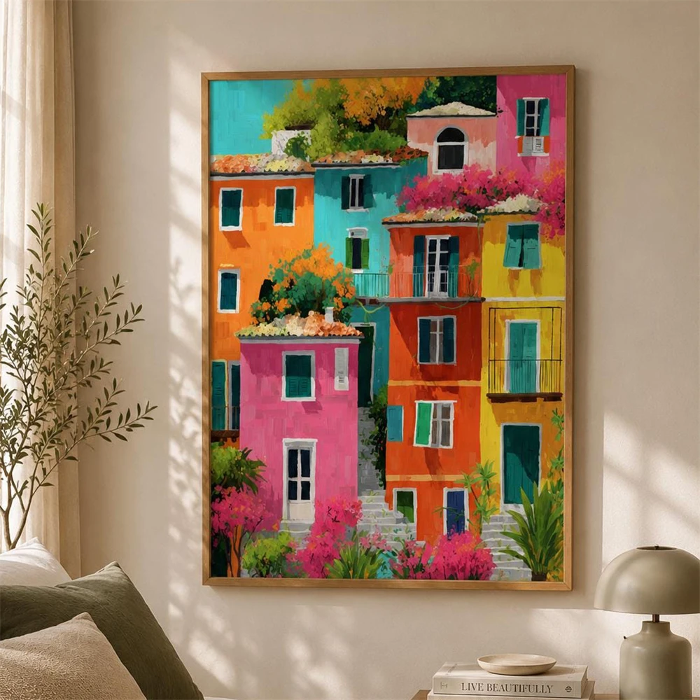 Provence Flower Market Art Print Cute Spring Art Poster French Whimsical Romantic Floral Canvas Painting Decor