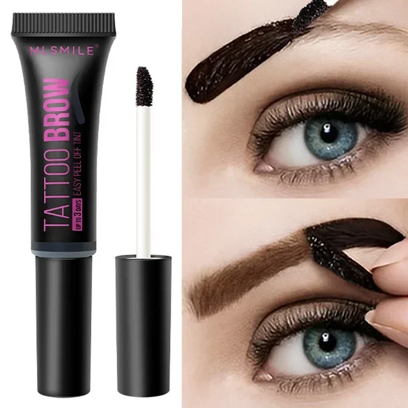 Waterproof Tearing Eyebrow Gel Semi-Permanent Long Last Black Brown Brow Tattoo Tint Peel Off Dye Eyebrow Cream Beauty Cosmetics