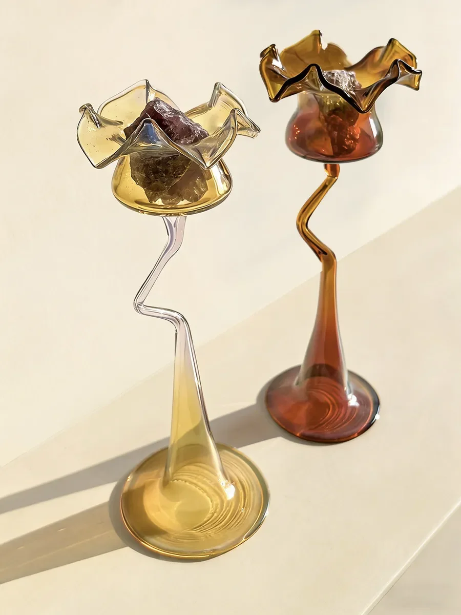 u20Medieval style living room entrance diffuser stone aromatherapy ornament ins handmade  glass fragrance candle holder