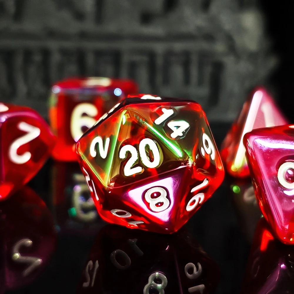 7 قطعة/المجموعة الكهربائي متعدد الألوان مجموعة نرد ل DND RPG ألعاب النرد المنزل KTV نادي الترفيه مجلس ألعاب النرد اللعب التبعي #1