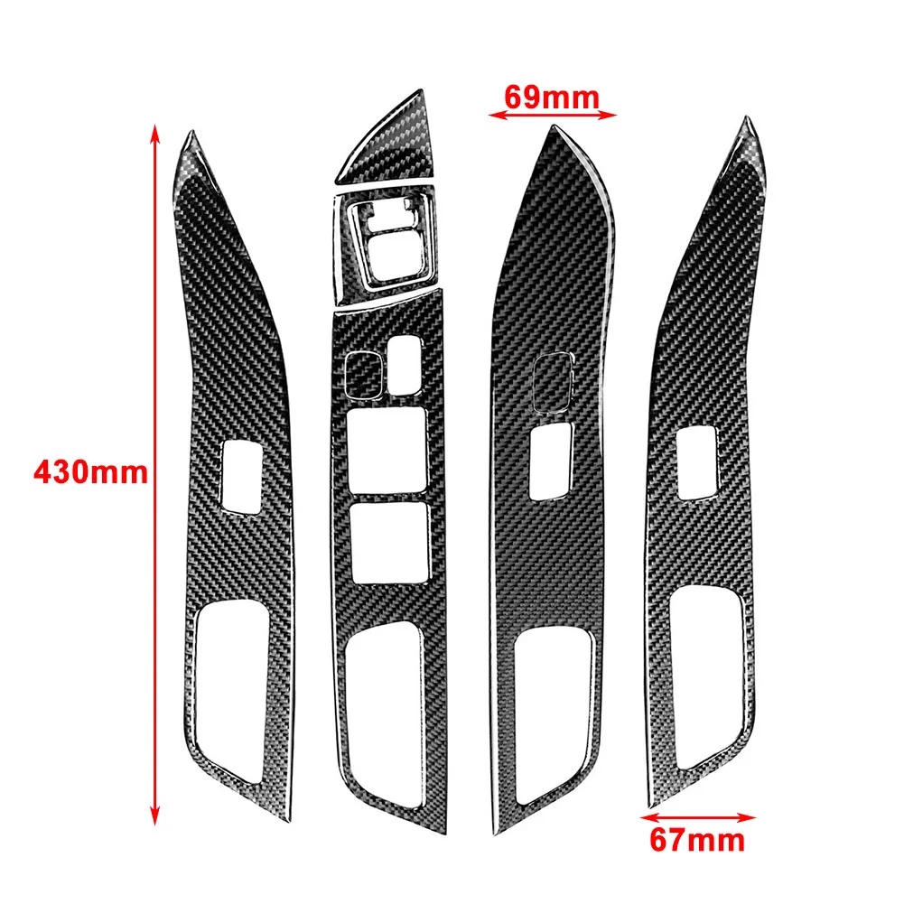 9 Pcs Carbon Fiber Car Window Lift Switch Panel Cover For Mitsubishi Lancer EVO X MR 2008 2009 2010 2011 2012 2013 2014 2015 LHD