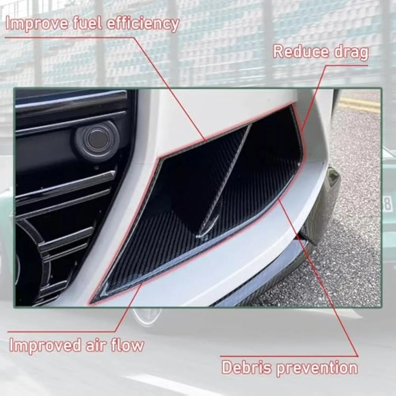 Für BMW G80 G82 2021-2024 Frontstoßstangen-Luftkanalabdeckung ABS Untere Seitenlüftungsgitter Motorhaube Auto-Karosserie Tuning-Kit – Detail 6